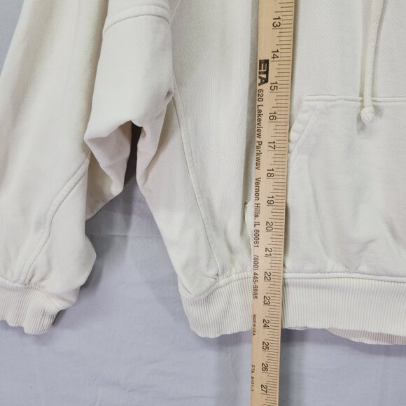 Madewell Hooded Cocoon Sweatshirt Size Large Relaxed Dolman Sleeve Ivory - Picture 6 of 14